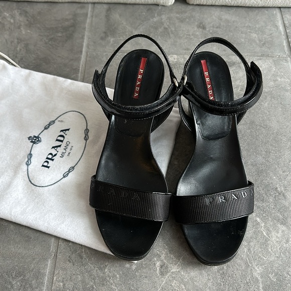 PRADA strappy wedge sandals - Picture 2 of 6